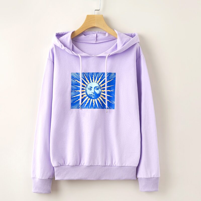 

Sun Graphic Hoodie, Lilac purple