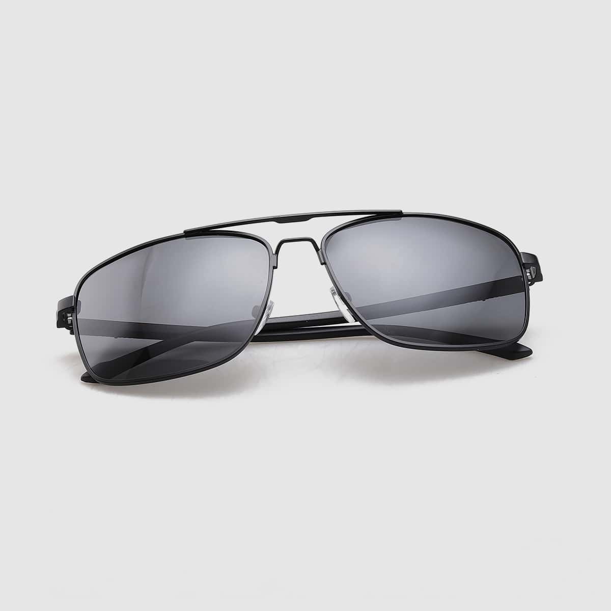 

Guys Flat Top Aviator Sunglasses, Black