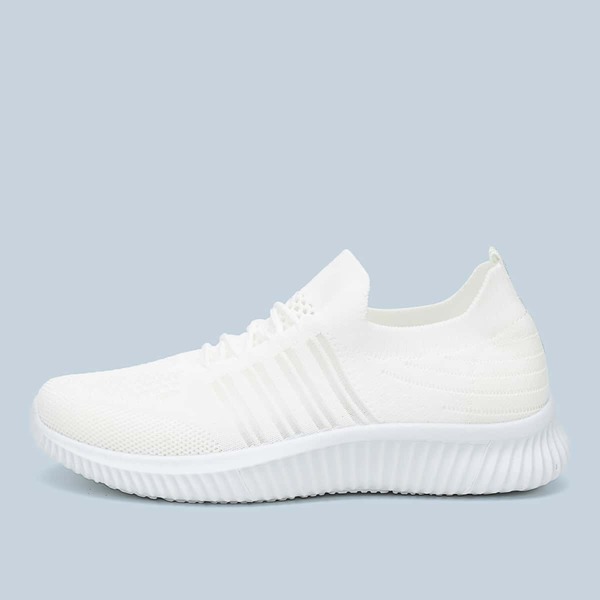 

Lace-up Front Perforated Sneakers, White