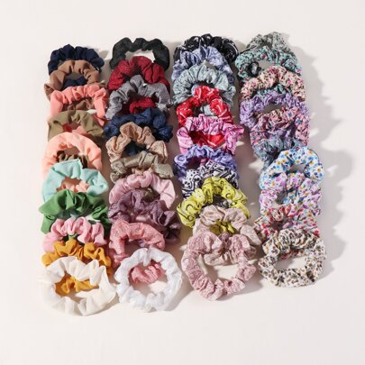 40pcs Ditsy Floral Pattern Scrunchie