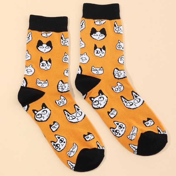 

Men Cartoon Graphic Socks, Multicolor