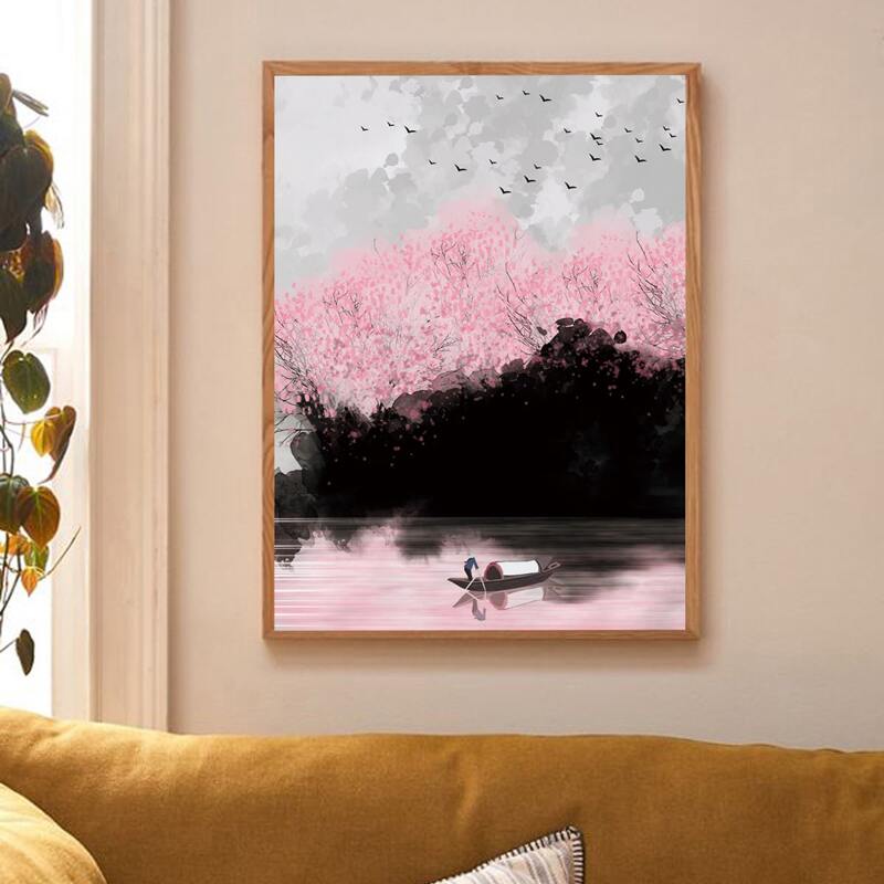 

Landscape Print Wall Painting Without Frame, Multicolor