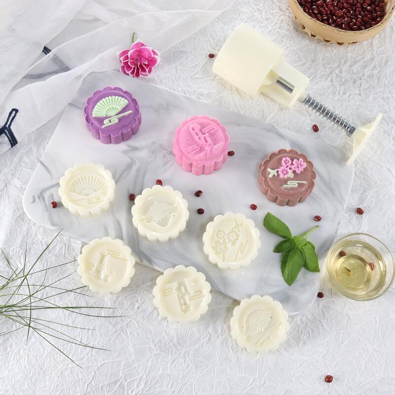 

6pcs Moon Cake Mold Set, Beige
