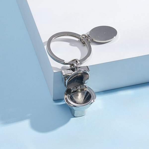 

Toilet Charm Keychain, Silver