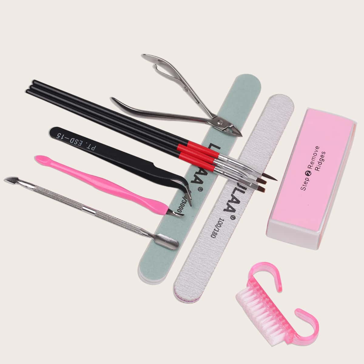 

9pcs Nail Art Tools, Multicolor