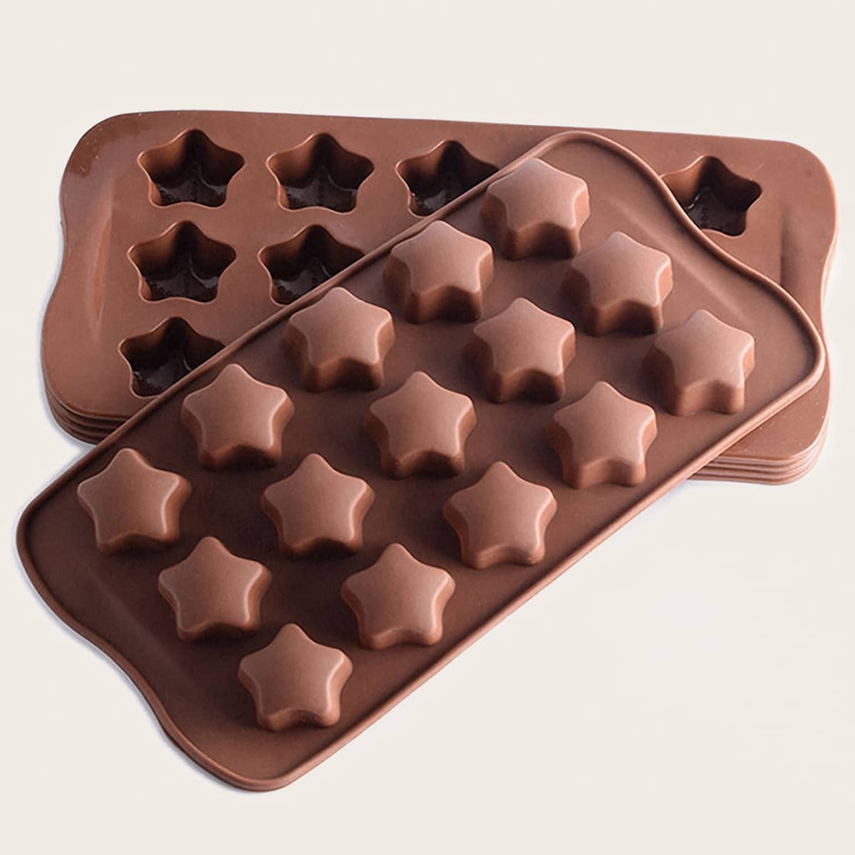 

1pc 15 Grid Star Shaped Chocolate Mold, Coffee brown