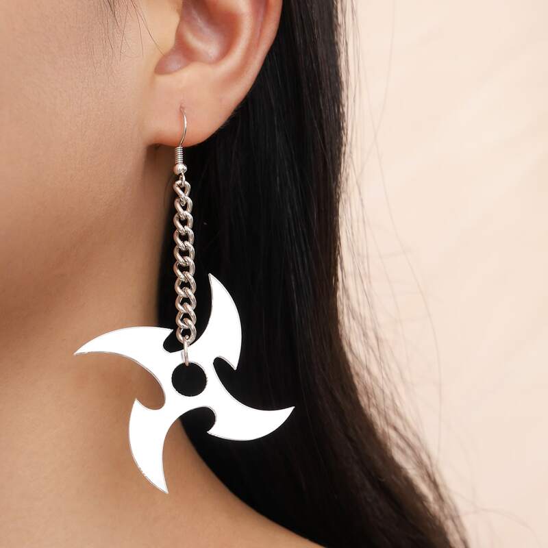 

Geo Drop Earrings, Silver