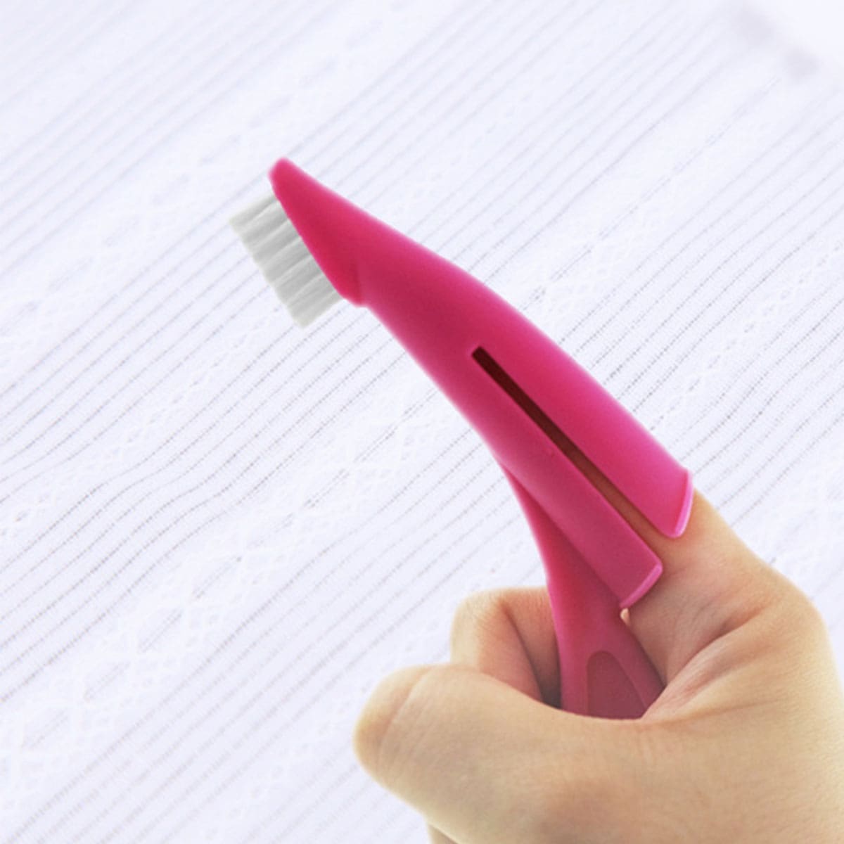 

1pc Dog Finger Toothbrush, Hot pink