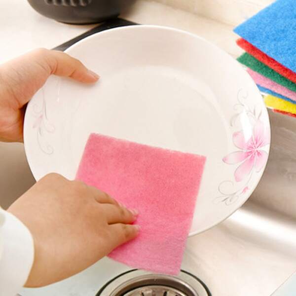 

10pcs Solid Dishwashing Random Cloth, Multicolor