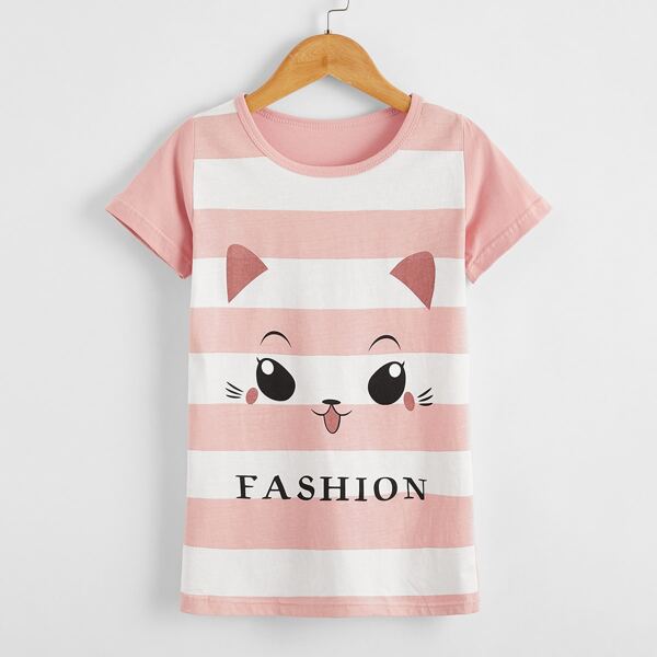 

Toddler Girls Cartoon & Letter Graphic Night Dress, Multicolor