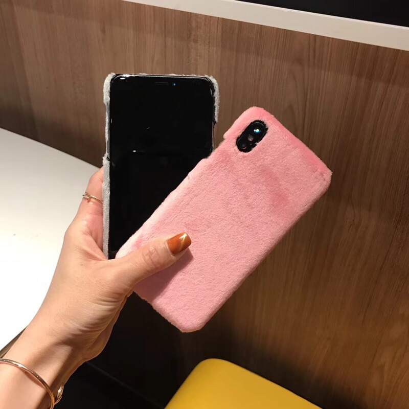 

Pink Fluffy iPhone Case, Baby pink