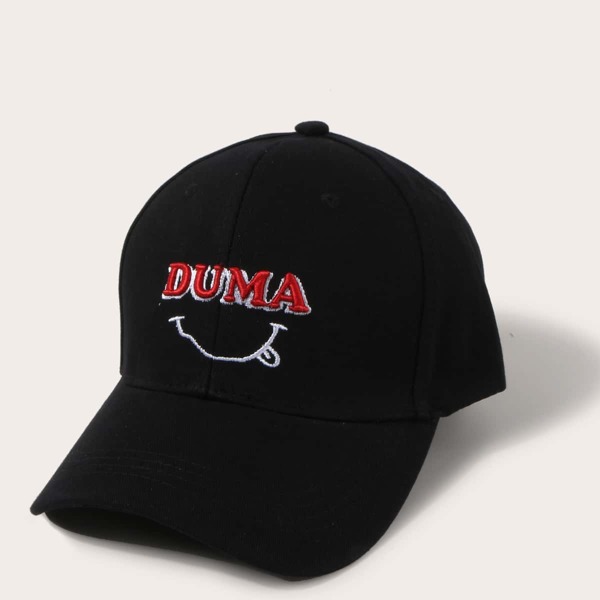 

Letter Embroidery Baseball Cap, Black