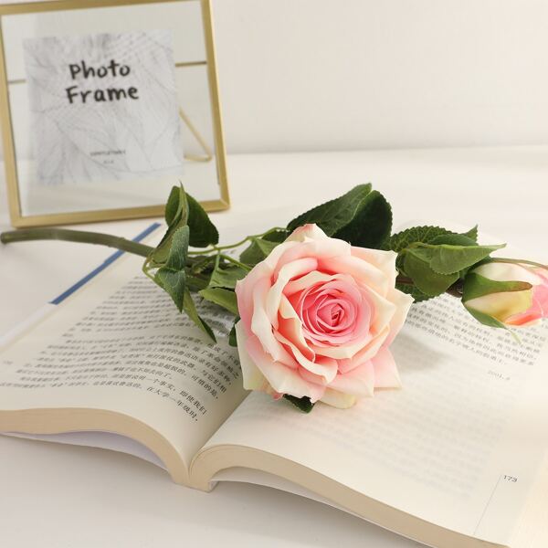 1 Branch Artificial Rose, Pink