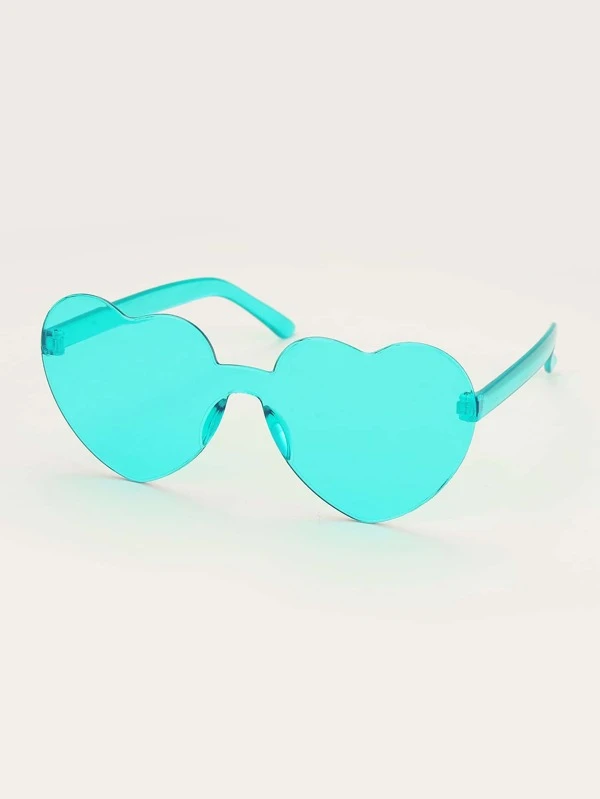 Heart Frame Rimless Sunglasses Shein Eur