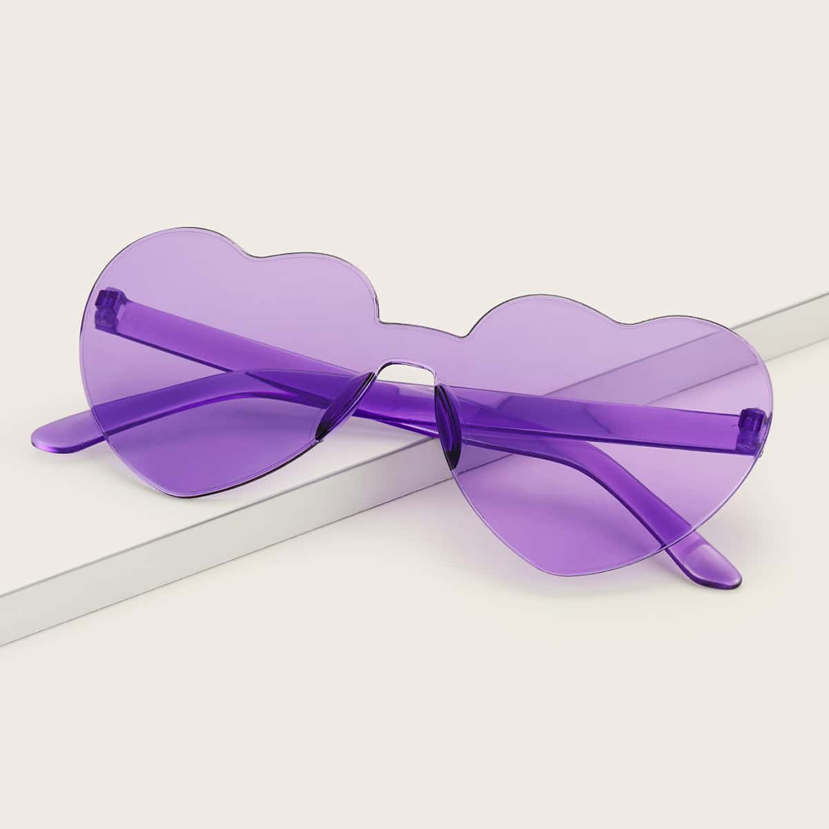Heart Frame Rimless Sunglasses