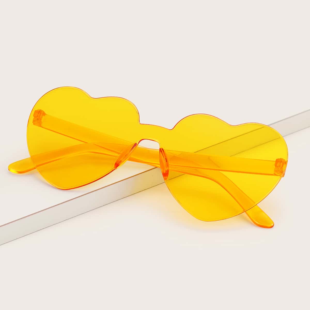 

Heart Frame Rimless Sunglasses, Orange