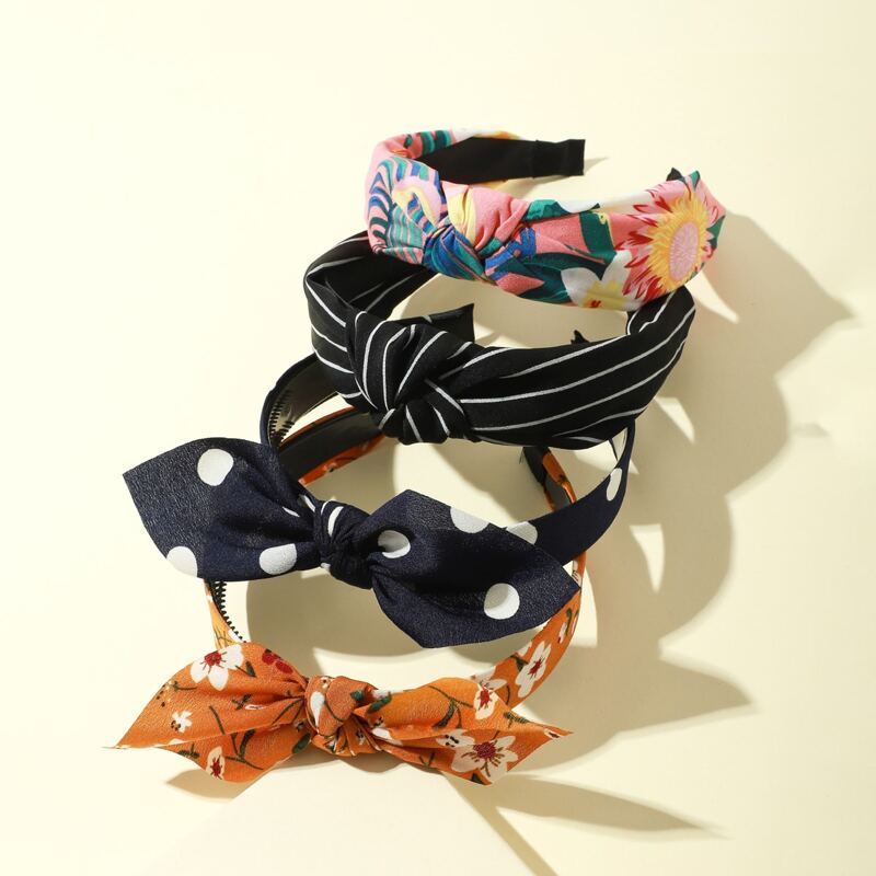 

4pcs Polka Dot Pattern Headband, Multicolor