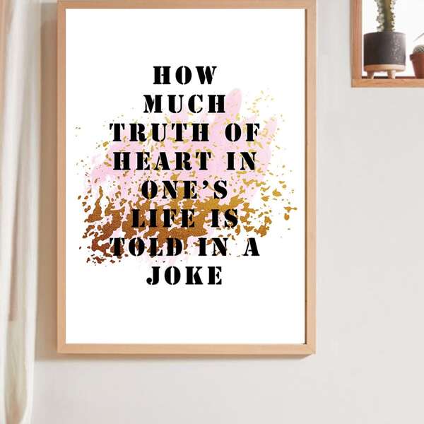 

Slogan Graphic Wall Painting Without Frame, White