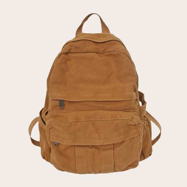 

Pocket Front Backpack, Brown