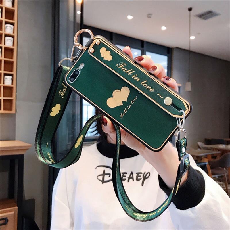 

Heart Lanyard iPhone Case, Green
