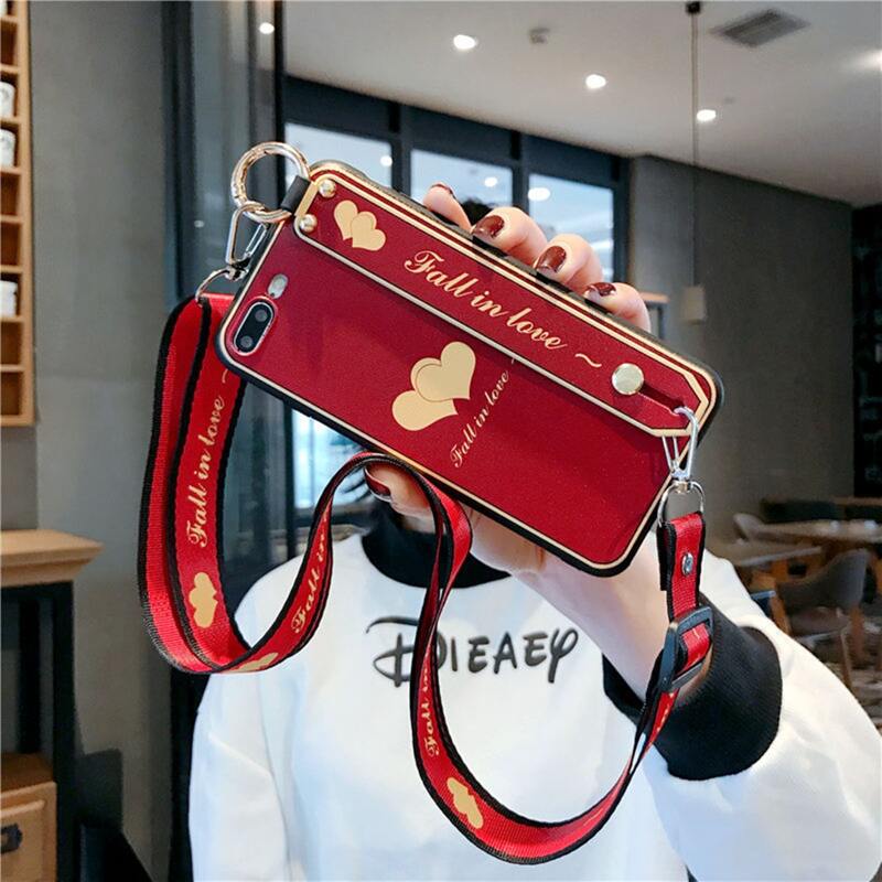 

Heart Lanyard iPhone Case, Red