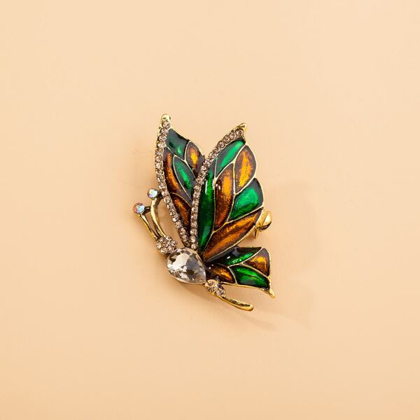 

Rhinestone Decor Butterfly Brooch, Multicolor