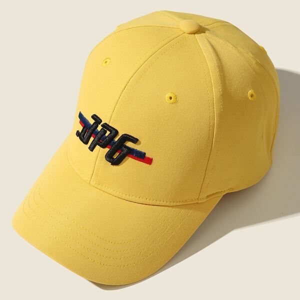 

Letter Embroidered Baseball Cap, Yellow