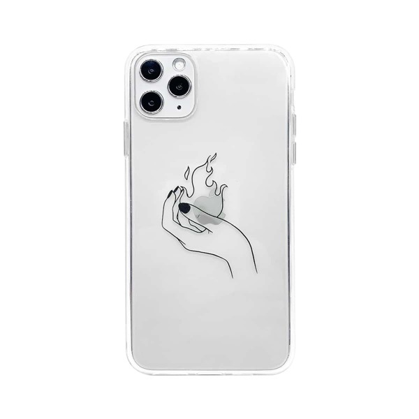

1шт прозрачный чехол для iPhone с узором огня