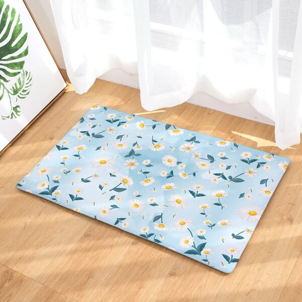 

1pc Daisy Print Carpet, Multicolor