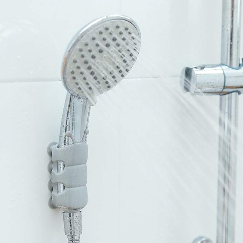 

1pc Suction Cup Shower Head Holder, Grey