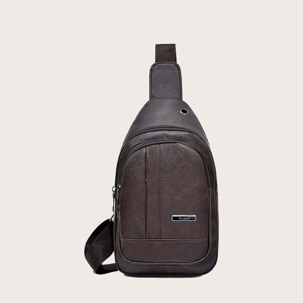 

Men Minimalist Sling Bag, Brown