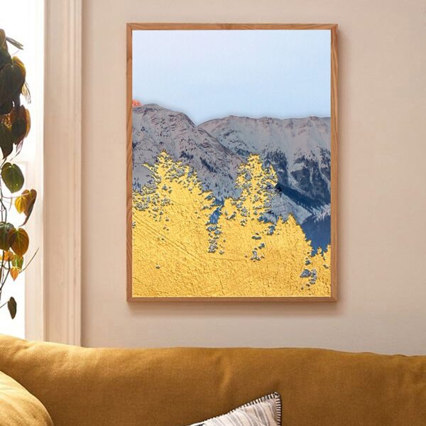 

Mountain Print Wall Painting Without Frame, Multicolor