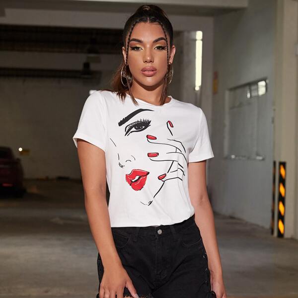 

Figure Graphic Tee, White