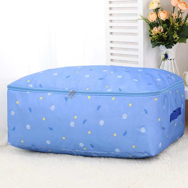 

1pc Flower Print Quilt Storage Bag, Blue