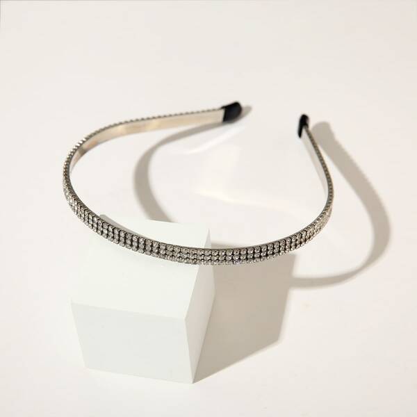 

Rhinestone Decor Hair Hoop, Silver