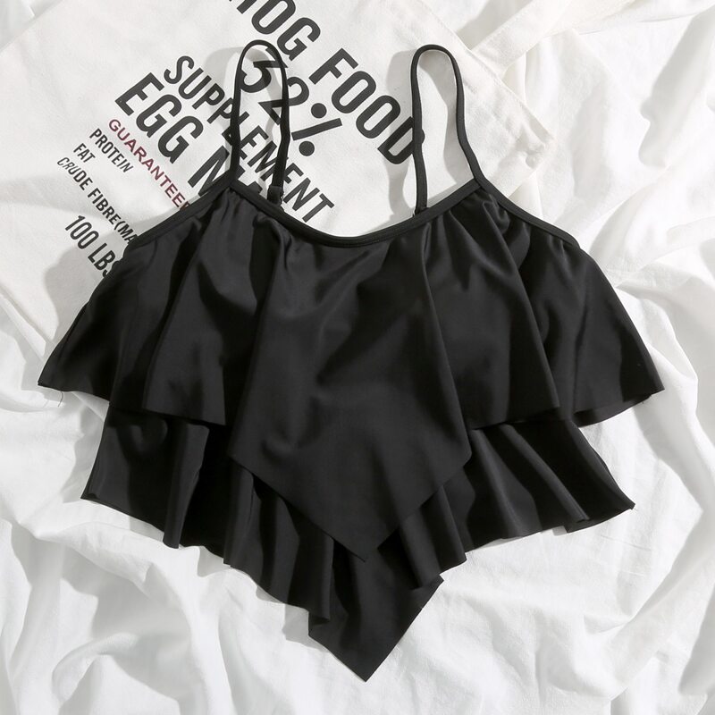 

Hanky Hem Tankini Top, Black