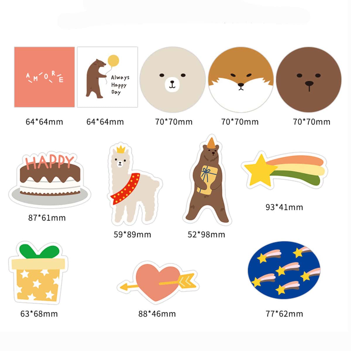 

12pcs Cartoon Sticker, Multicolor
