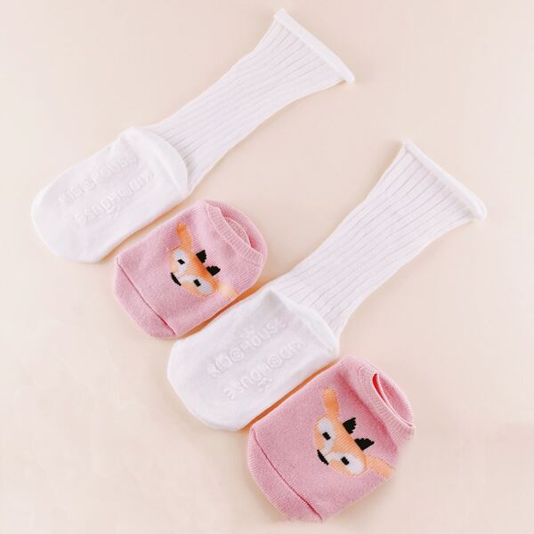 

2pairs Baby Cartoon Graphic Socks, Multicolor