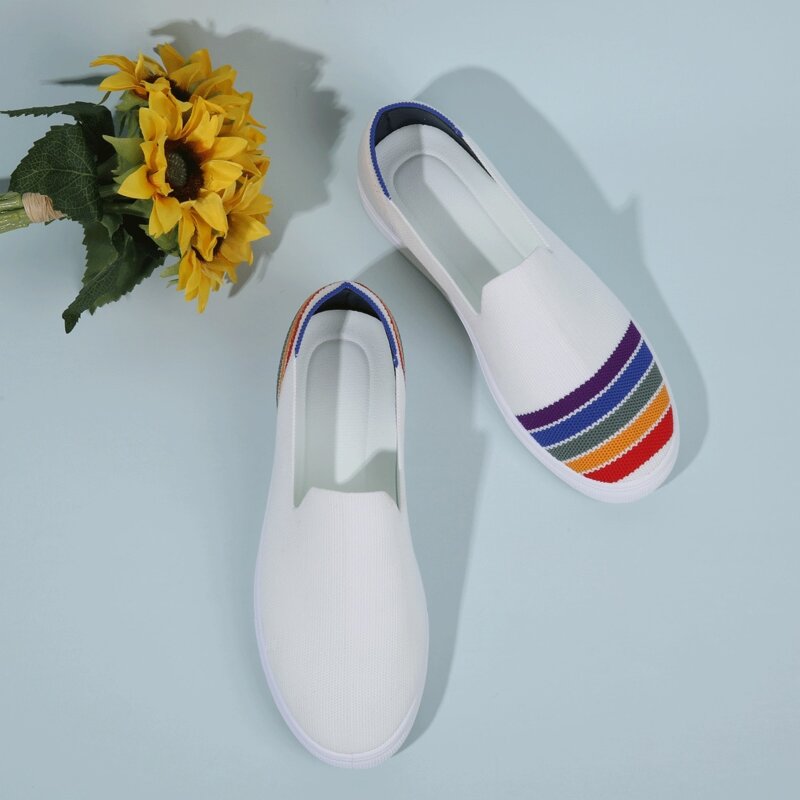 

Colorblock Slip On Sneakers, White