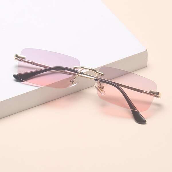 

Rimless Square Frame Sunglasses