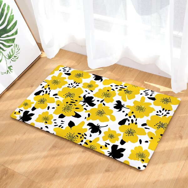 

Flower Print Floor Mat, Multicolor
