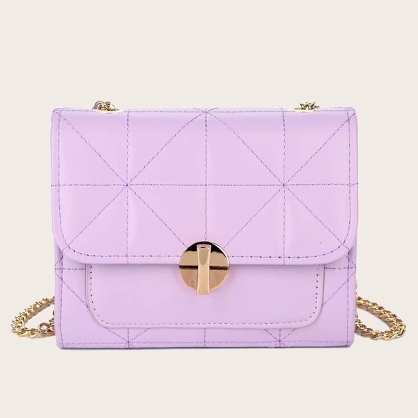 

Textured Flap Crossbody Bag, Purple