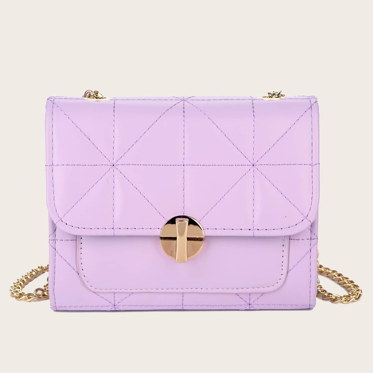 

Textured Flap Crossbody Bag, Purple