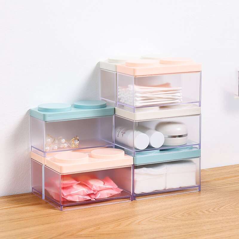 

1pc Random Color Plastic Desktop Storage Box, Multicolor
