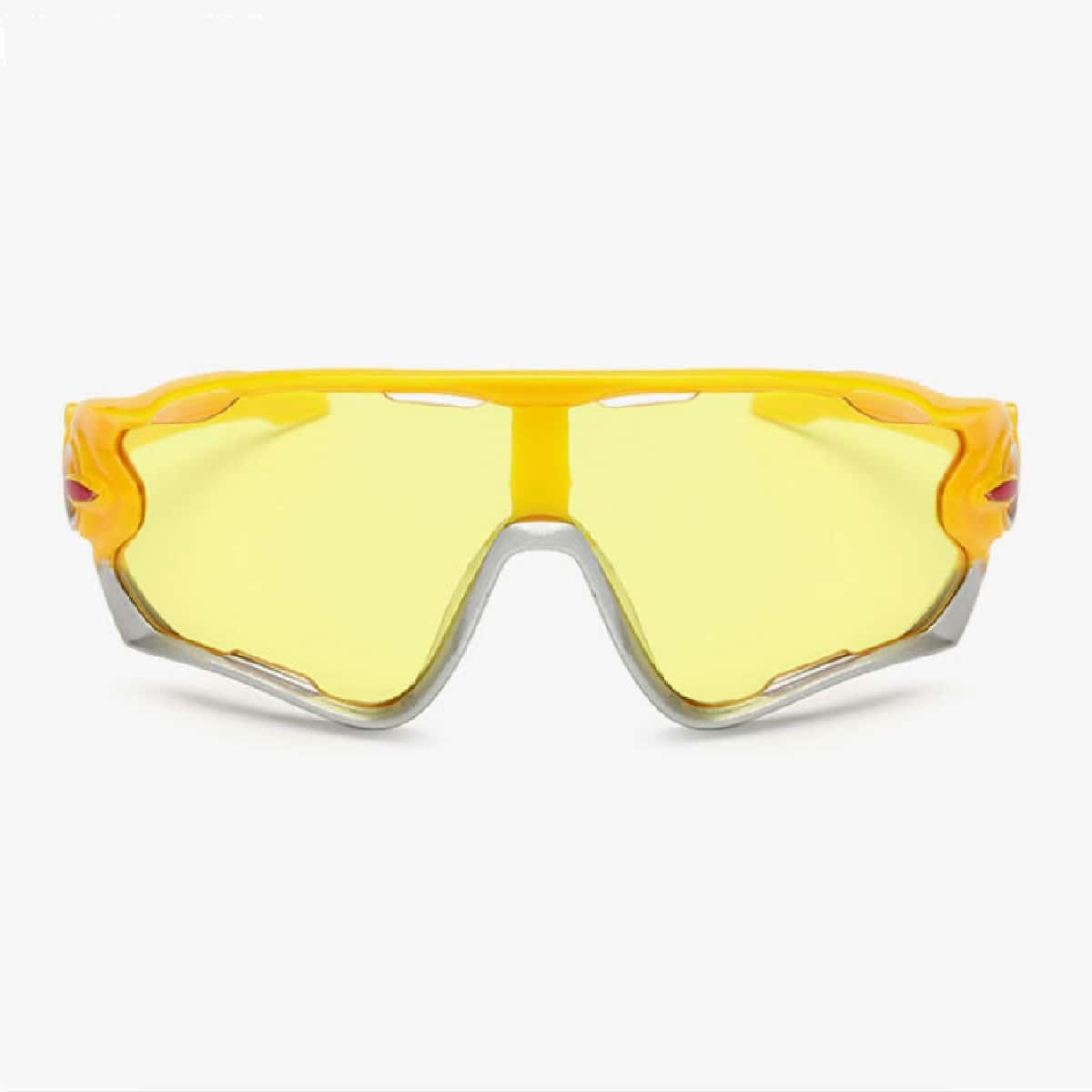 

1pc Tinted Lens Biker Sunglasses, Yellow