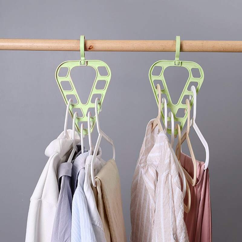

1pc 9 Hole Multifunction Hanger Rack, Green