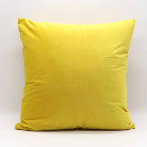 

1pc Solid Cushion Cover Without Filler, Yellow