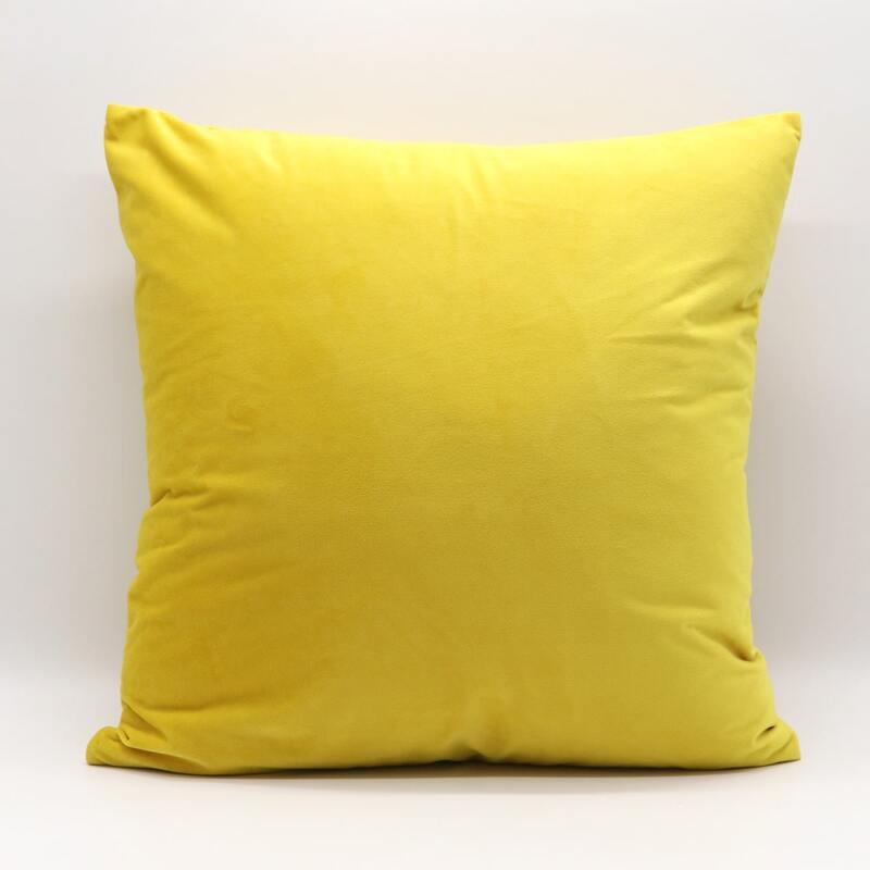 

1pc Solid Cushion Cover Without Filler, Yellow