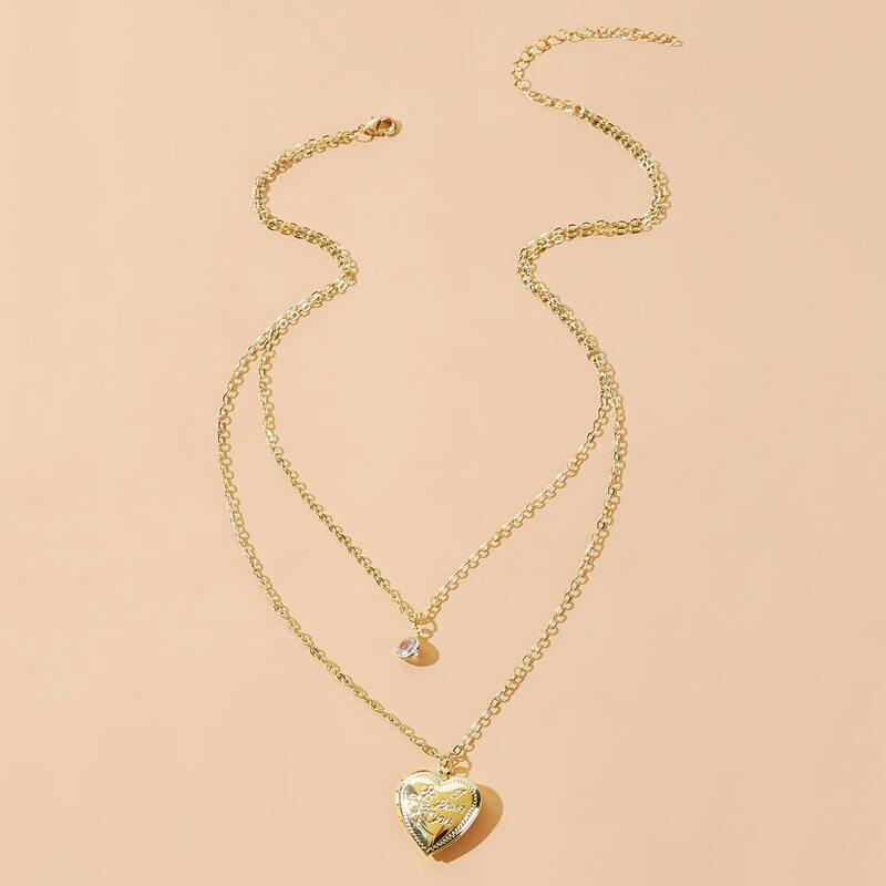 

Heart Layered Necklace, Gold