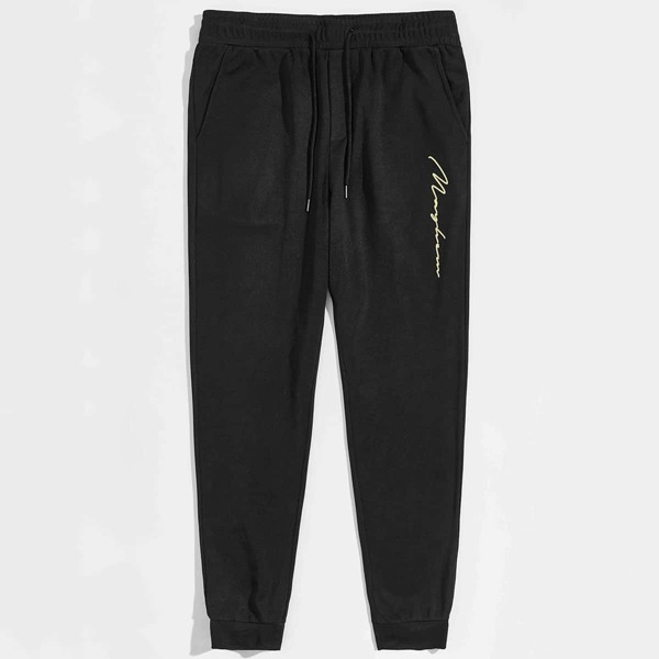 

Men Letter Graphic Sweatpants, Black